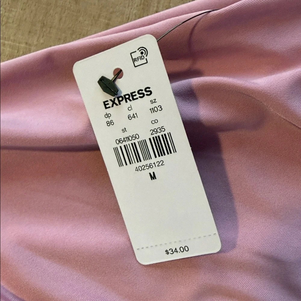 Express Pink One Shoulder Fitted Top NWTGS - Picture 4 of 5
